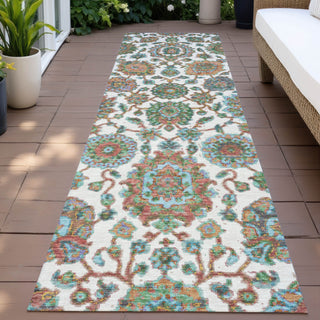 Piper Looms Chantille Global ACN2187 Coral Machine Washable Area Rug Runner Outdoor Lifestyle Image Feature