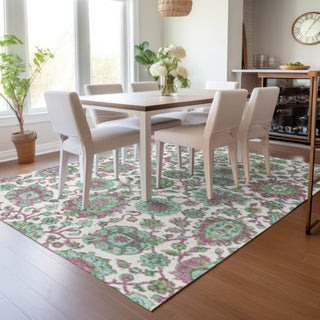 Piper Looms Chantille Global ACN2187 Mint Machine Washable Area Rug Lifestyle Image Feature
