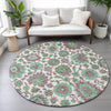 Piper Looms Chantille Global ACN2187 Mint Machine Washable Area Rug Round Lifestyle Image Feature
