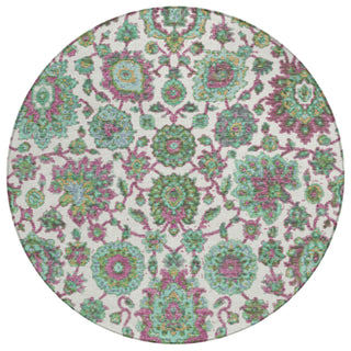 Piper Looms Chantille Global ACN2187 Mint Machine Washable Area Rug Round Main Image