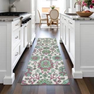Piper Looms Chantille Global ACN2187 Mint Machine Washable Area Rug Runner Lifestyle Image Feature