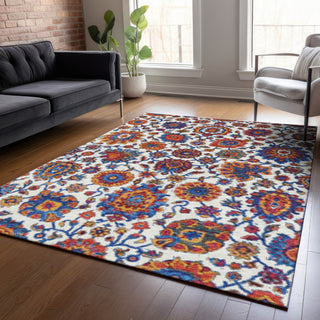 Piper Looms Chantille Global ACN2187 Red Machine Washable Area Rug Lifestyle Image Feature