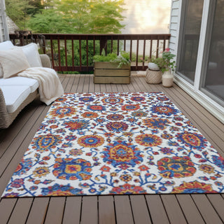 Piper Looms Chantille Global ACN2187 Red Machine Washable Area Rug Outdoor Lifestyle Image Feature