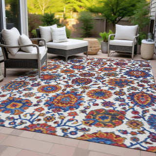 Piper Looms Chantille Global ACN2187 Red Machine Washable Area Rug Outdoor Lifestyle Image Feature