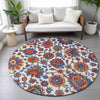 Piper Looms Chantille Global ACN2187 Red Machine Washable Area Rug Round Lifestyle Image Feature