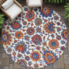 Piper Looms Chantille Global ACN2187 Red Machine Washable Area Rug Round Outdoor Lifestyle Image Feature