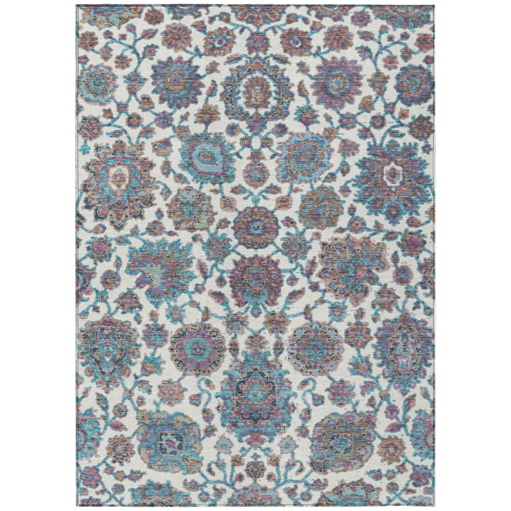 Piper Looms Chantille Global ACN2187 Teal Machine Washable Area Rug main image