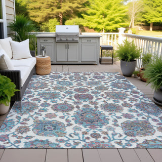 Piper Looms Chantille Global ACN2187 Teal Machine Washable Area Rug Outdoor Lifestyle Image Feature