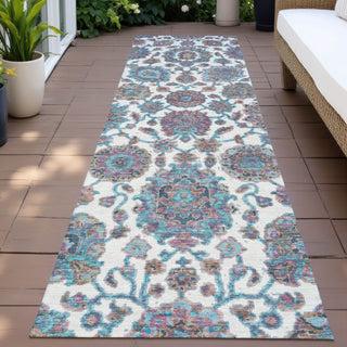 Piper Looms Chantille Global ACN2187 Teal Machine Washable Area Rug Runner Outdoor Lifestyle Image Feature