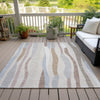 Piper Looms Chantille Stripes ACN2188 Beige Machine Washable Area Rug Outdoor Lifestyle Image Feature