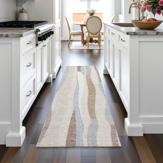 Piper Looms Chantille Stripes ACN2188 Beige Machine Washable Area Rug Runner Lifestyle Image Feature