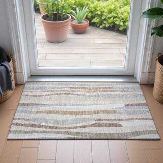 Piper Looms Chantille Stripes ACN2188 Beige Machine Washable Area Rug Scatter Lifestyle Image Feature