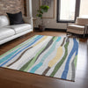 Piper Looms Chantille Stripes ACN2188 Green Machine Washable Area Rug Lifestyle Image Feature