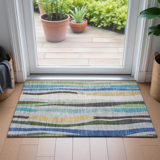 Piper Looms Chantille Stripes ACN2188 Green Machine Washable Area Rug Scatter Lifestyle Image Feature