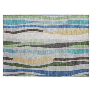 Piper Looms Chantille Stripes ACN2188 Green Machine Washable Area Rug Scatter Main Image