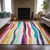 Piper Looms Chantille Stripes ACN2188 Ivory Machine Washable Area Rug Lifestyle Image Feature