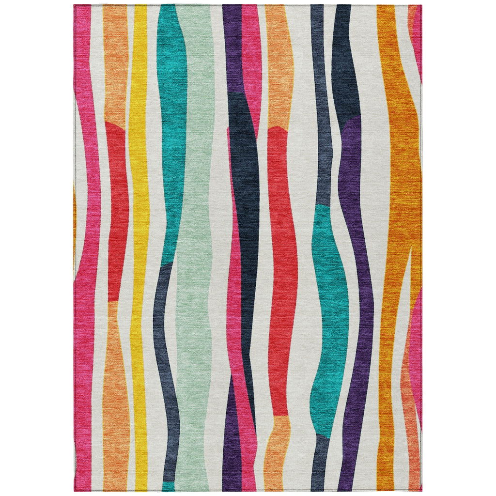 Piper Looms Chantille Stripes ACN2188 Ivory Machine Washable Area Rug main image