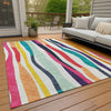 Piper Looms Chantille Stripes ACN2188 Ivory Machine Washable Area Rug Outdoor Lifestyle Image Feature