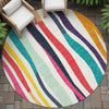 Piper Looms Chantille Stripes ACN2188 Ivory Machine Washable Area Rug Round Outdoor Lifestyle Image Feature