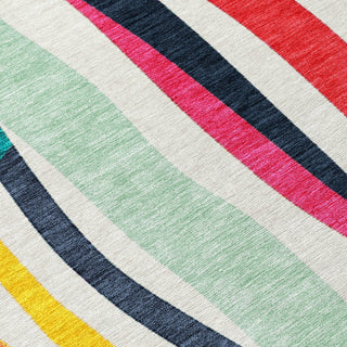 Piper Looms Chantille Stripes ACN2188 Ivory Machine Washable Area Rug Swatch Image