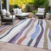 Piper Looms Chantille Stripes ACN2188 Lavender Machine Washable Area Rug Outdoor Lifestyle Image Feature