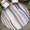 Piper Looms Chantille Stripes ACN2188 Lavender Machine Washable Area Rug Round Outdoor Lifestyle Image Feature
