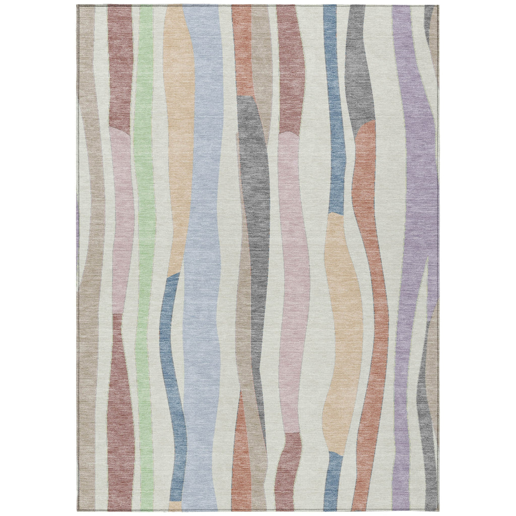 Piper Looms Chantille Stripes ACN2188 Pearl Machine Washable Area Rug main image