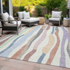 Piper Looms Chantille Stripes ACN2188 Pearl Machine Washable Area Rug Outdoor Lifestyle Image Feature