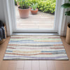 Piper Looms Chantille Stripes ACN2188 Pearl Machine Washable Area Rug Scatter Lifestyle Image Feature
