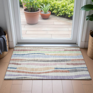 Piper Looms Chantille Stripes ACN2188 Pearl Machine Washable Area Rug Scatter Lifestyle Image Feature