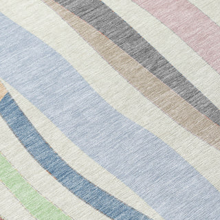 Piper Looms Chantille Stripes ACN2188 Pearl Machine Washable Area Rug Swatch Image