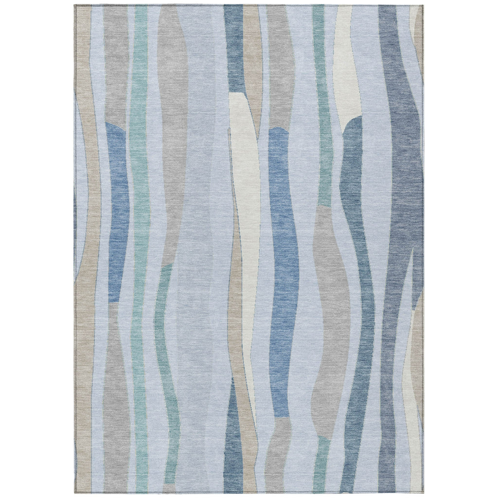 Piper Looms Chantille Stripes ACN2188 Sky Machine Washable Area Rug main image