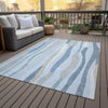 Piper Looms Chantille Stripes ACN2188 Sky Machine Washable Area Rug Outdoor Lifestyle Image Feature
