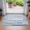 Piper Looms Chantille Stripes ACN2188 Sky Machine Washable Area Rug Scatter Lifestyle Image Feature