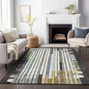 Piper Looms Chantille Geometric ACN2189 Black Machine Washable Area Rug Lifestyle Image Feature