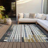 Piper Looms Chantille Geometric ACN2189 Black Machine Washable Area Rug Outdoor Lifestyle Image Feature