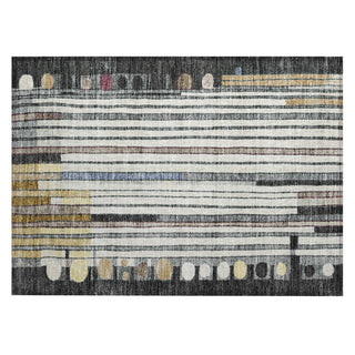 Piper Looms Chantille Geometric ACN2189 Black Machine Washable Area Rug Scatter Main Image