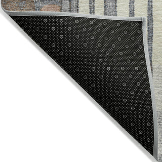 Piper Looms Chantille Geometric ACN2189 Brown Machine Washable Area Rug Backing Image