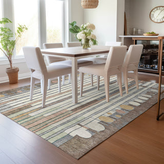 Piper Looms Chantille Geometric ACN2189 Brown Machine Washable Area Rug Lifestyle Image Feature