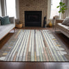 Piper Looms Chantille Geometric ACN2189 Brown Machine Washable Area Rug Lifestyle Image Feature