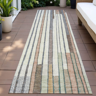 Piper Looms Chantille Geometric ACN2189 Brown Machine Washable Area Rug Runner Outdoor Lifestyle Image Feature