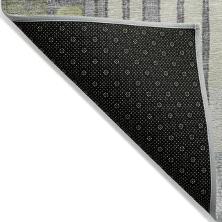 Piper Looms Chantille Geometric ACN2189 Olive Machine Washable Area Rug Backing Image