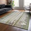 Piper Looms Chantille Geometric ACN2189 Olive Machine Washable Area Rug Lifestyle Image Feature