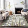 Piper Looms Chantille Geometric ACN2189 Olive Machine Washable Area Rug Lifestyle Image Feature