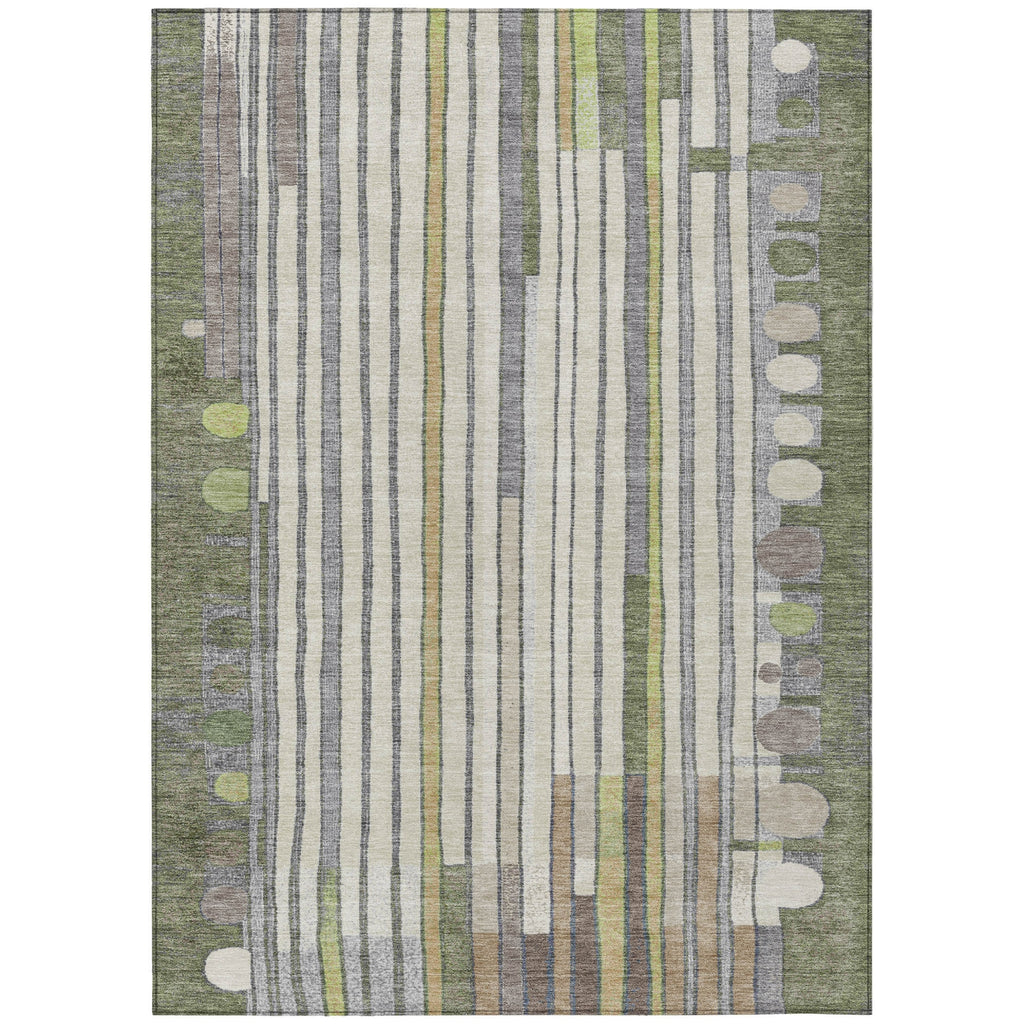 Piper Looms Chantille Geometric ACN2189 Olive Machine Washable Area Rug main image