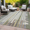 Piper Looms Chantille Geometric ACN2189 Olive Machine Washable Area Rug Outdoor Lifestyle Image Feature
