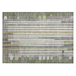 Piper Looms Chantille Geometric ACN2189 Olive Machine Washable Area Rug Scatter Main Image