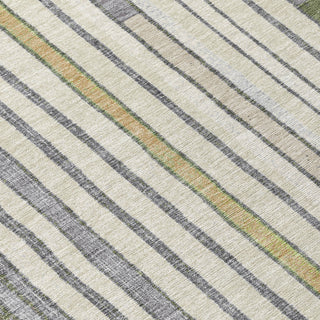 Piper Looms Chantille Geometric ACN2189 Olive Machine Washable Area Rug Swatch Image