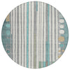 Piper Looms Chantille Geometric ACN2189 Teal Machine Washable Area Rug Round Main Image