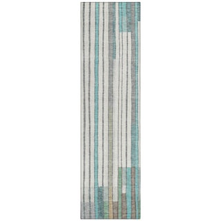 Piper Looms Chantille Geometric ACN2189 Teal Machine Washable Area Rug Runner Main Image